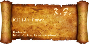Kilián Fanni névjegykártya
